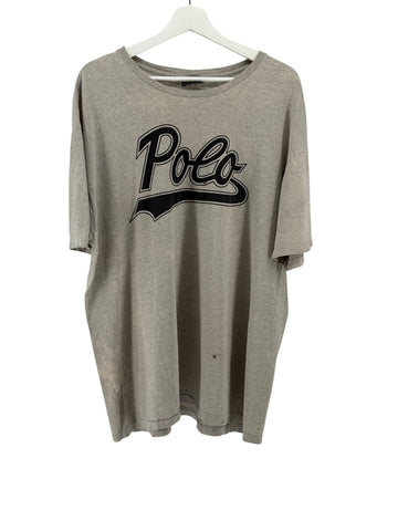 Polo Grey Tee Black logo