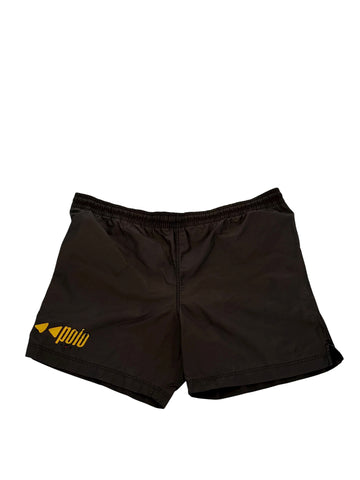 POLO SPORT Black Swim Trunk yellow Logo