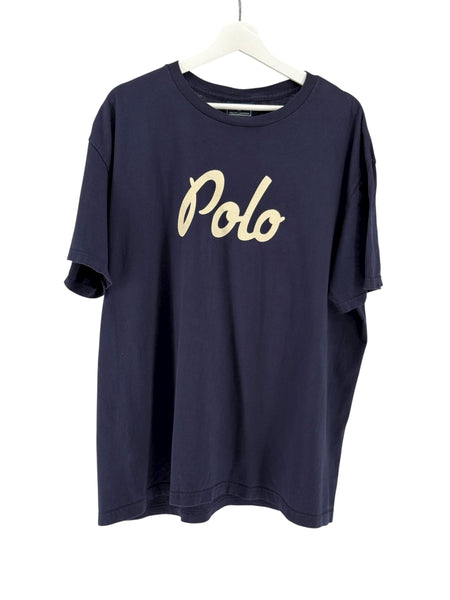 Navy Blue Polo Sport Cream Cursive Logo